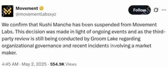 一文了解Movement Labs因MOVE代币动荡暂停联合创始人职务